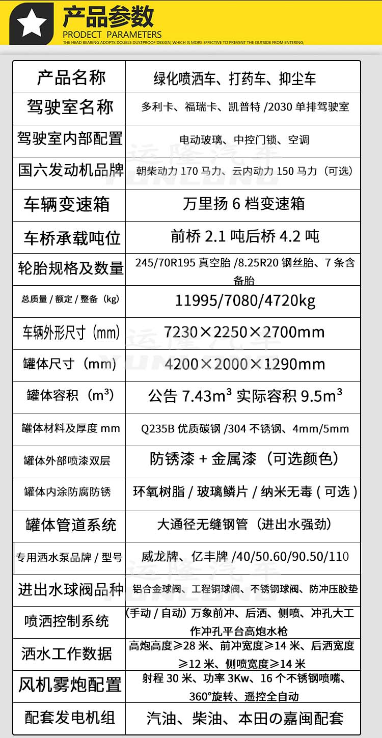 藍(lán)牌5方圓罐30米霧炮車，東風(fēng)小多利卡抑塵車(圖3)